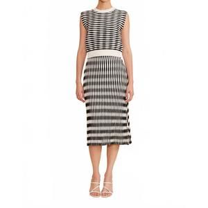 NEW LUCY PARIS newport knit skirt in blk/wht
